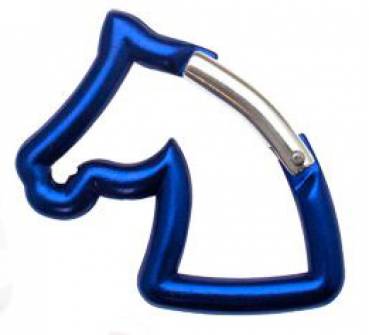 Karabinerhaken Pferd Blau 60x57x6,7mm