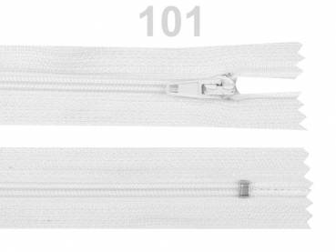Reißverschluss  3mm Spirale für Innen-Taschen     Weiß 101          20 cm