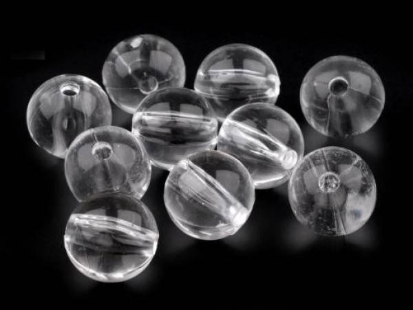 Perlen glatt Transparent 12mm