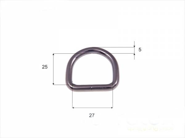 D-Ring 27x25x5mm Nickel