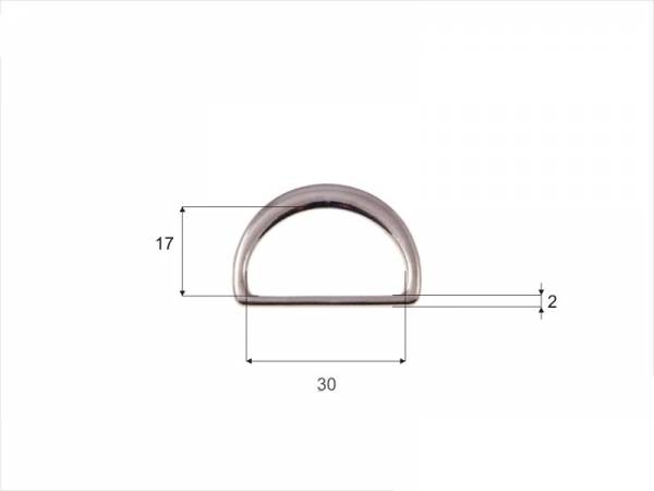 D-Ring 29x17x2mm Nickel