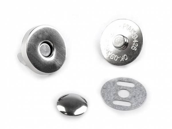 Magnetverschluss  mit 1 Niete Ø 18mm  Silber