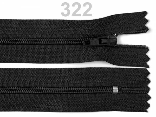 Reißverschluss  3mm Spirale für Innen-Taschen     Schwarz 332          20 cm