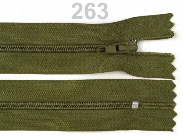 Reißverschluss  3mm Spirale für Innen-Taschen     Khaki 295       20 cm